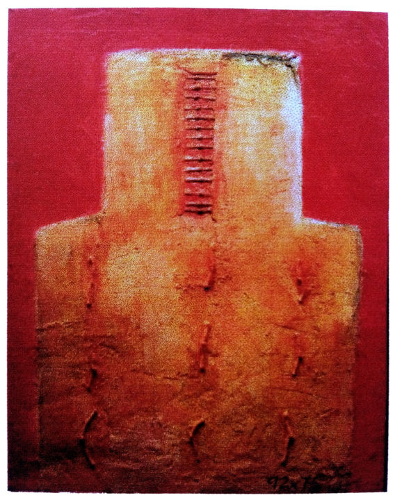 Peinture intitulée ""Totem II"" par Uxio Noceda, Œuvre d'art originale
