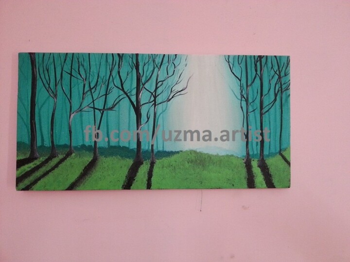 Painting titled "Landscape" by Uzma Nasir, Original Artwork, Acrylic
