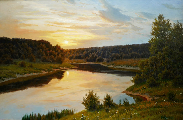 Painting titled "A wonderful day" by V Borodin, Original Artwork, Oil