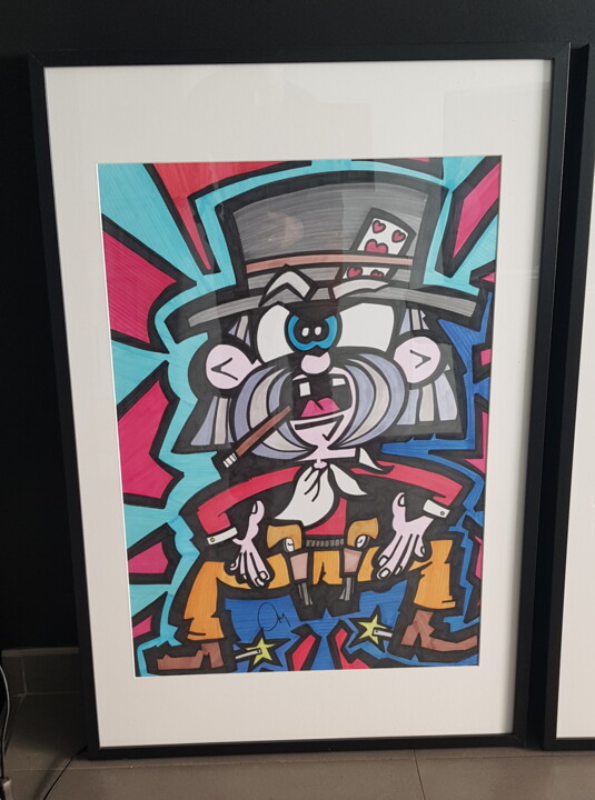 Drawing titled "The cowboy" by D-Art, Original Artwork, Ink
