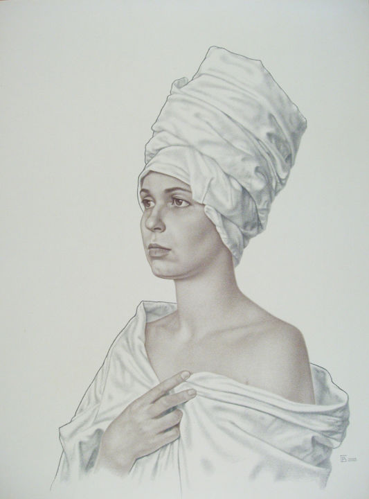 Disegno intitolato ""Анна"" da Vitalii Grigorev, Opera d'arte originale, Carbone