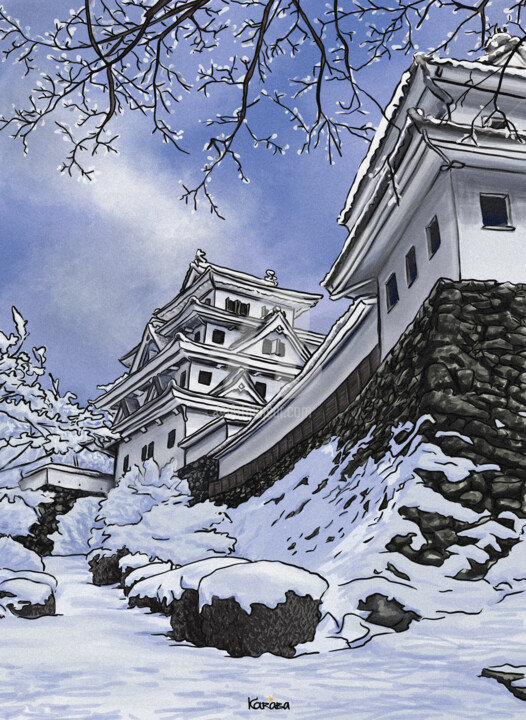 Arte digitale intitolato "Snow Japan 09" da V Karaba, Opera d'arte originale, Lavoro digitale 2D