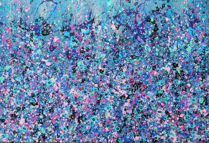 绘画 标题为“Abstract blue flowe…” 由Valentina Pufe, 原创艺术品, 丙烯