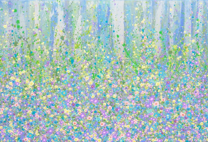 Картина под названием "Flowers painting, A…" - Valentina Pufe, Подлинное произведение искусства, Акрил