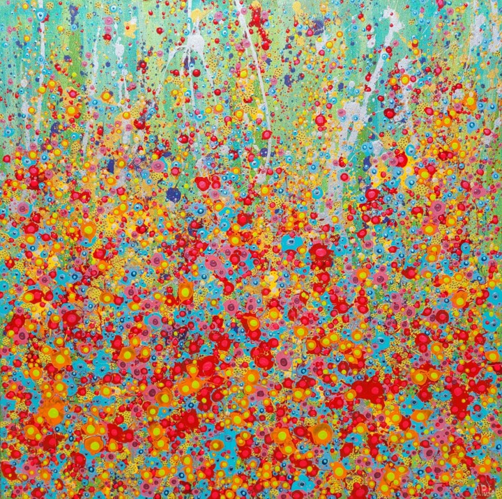 Peinture intitulée "Abstract flowers pa…" par Valentina Pufe, Œuvre d'art originale, Acrylique