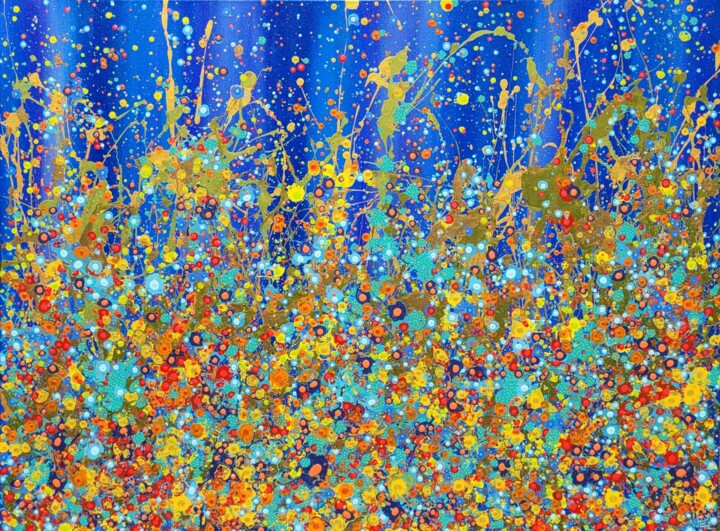 Peinture intitulée "Abstract flowers pa…" par Valentina Pufe, Œuvre d'art originale, Acrylique