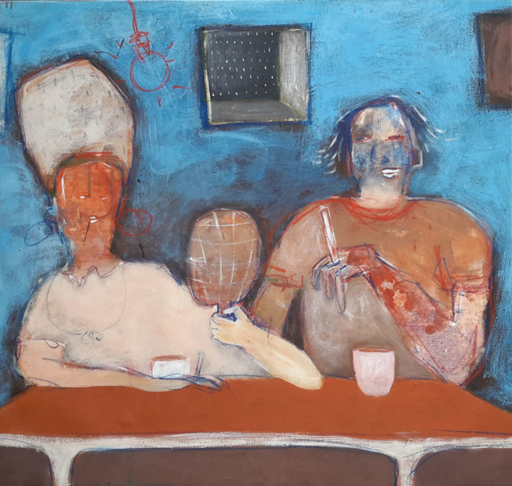Pittura intitolato "Couple 1.Couple 1." da V-Taps, Opera d'arte originale, Acrilico