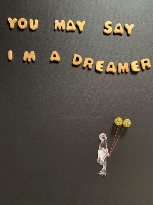 Collages intitulée "I’m a dreamer" par Wilcox, Œuvre d'art originale, Collages Monté sur Châssis en bois