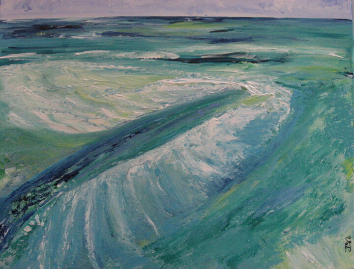 Peinture intitulée "LAGON" par Valerie Mazurier, Œuvre d'art originale, Acrylique