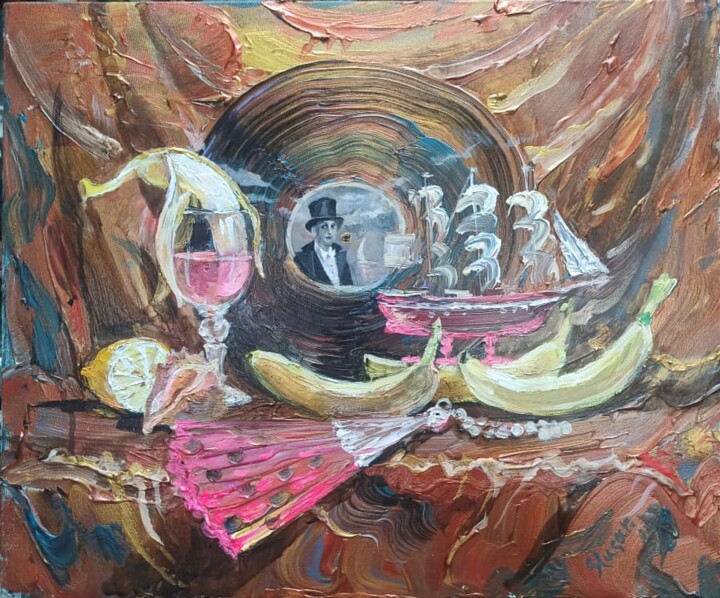 Painting titled "В бананово-лимонном…" by Viacheslav Sliusar (Slusarvv), Original Artwork, Acrylic