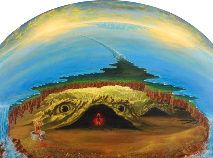 Painting titled "Atlantis rising" by Vaclav Vaca, Original Artwork, Oil