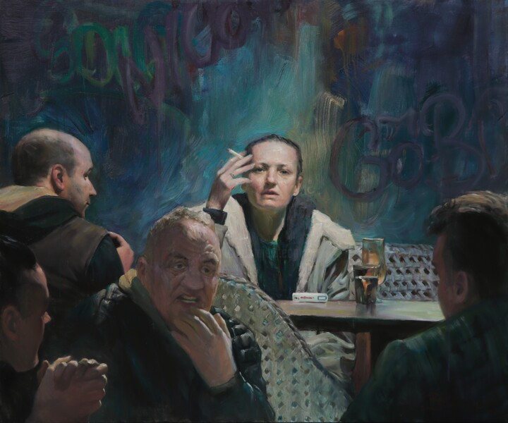 Painting titled "Smoke" by Vadim Chazov, Original Artwork, Oil