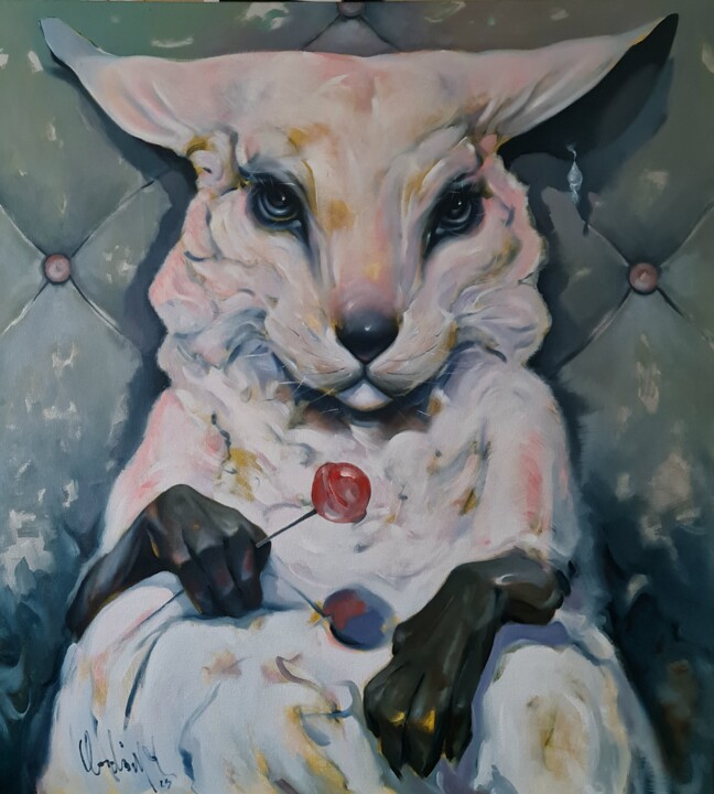 Malerei mit dem Titel ",,Rabbit,," von Vadim Kovalev, Original-Kunstwerk, Öl