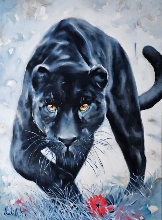 绘画 标题为“,,Panther,,” 由Vadim Kovalev, 原创艺术品, 油