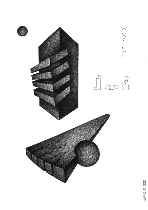 Drawing titled "OSIRIS" by Vadim Ponomarenko, Original Artwork, Marker