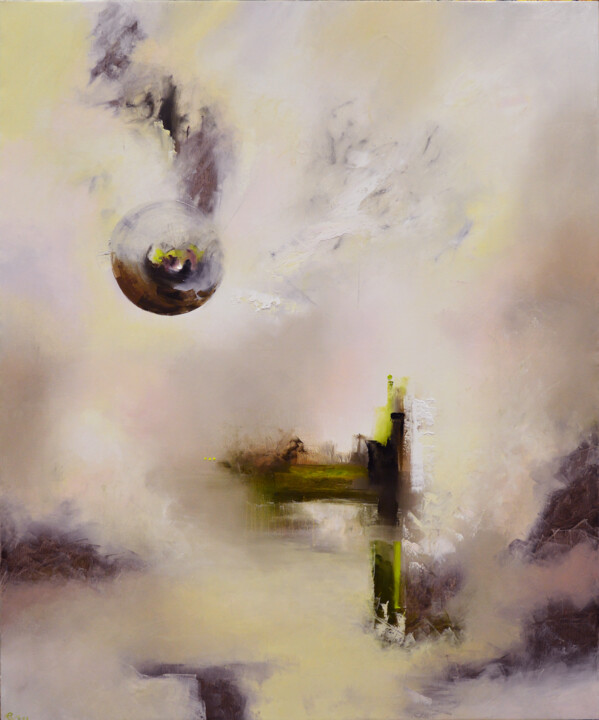 Картина под названием "Остров неведомого" - Vadim Stolyarov, Подлинное произведение искусства, Масло