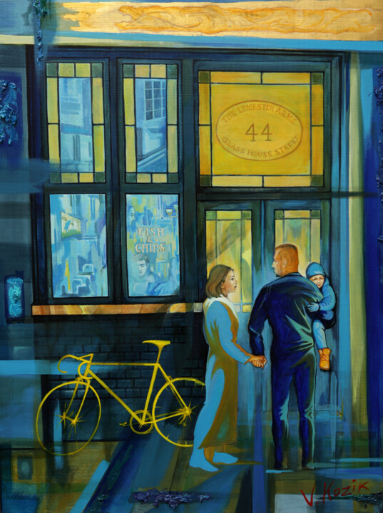Картина под названием "Somewhere in London" - Vadym Kozik, Подлинное произведение искусства, Масло