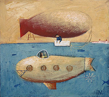 Painting titled "Воздушный поцелуй" by Vadim Palamarchuk, Original Artwork, Oil