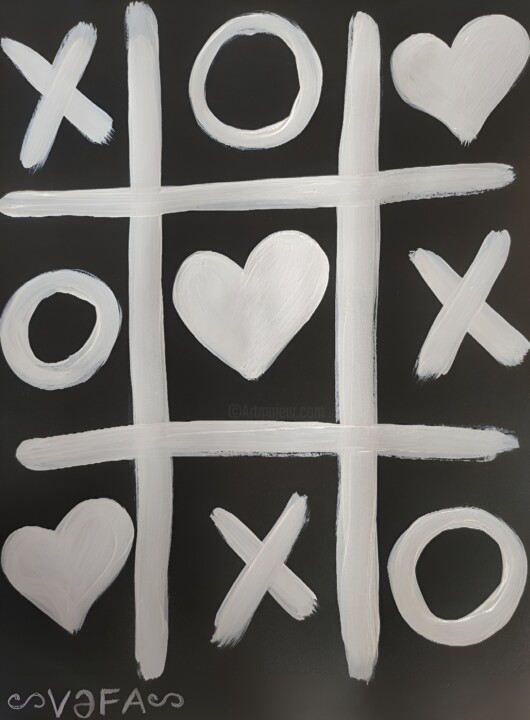 Ζωγραφική με τίτλο "Game over. Love won!" από Vafa Majidli, Αυθεντικά έργα τέχνης, Ακρυλικό