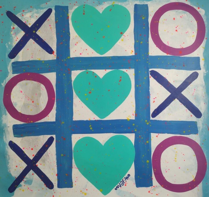 Painting titled "Love always wins 1.0" by Vafa Majidli, Original Artwork, Acrylic