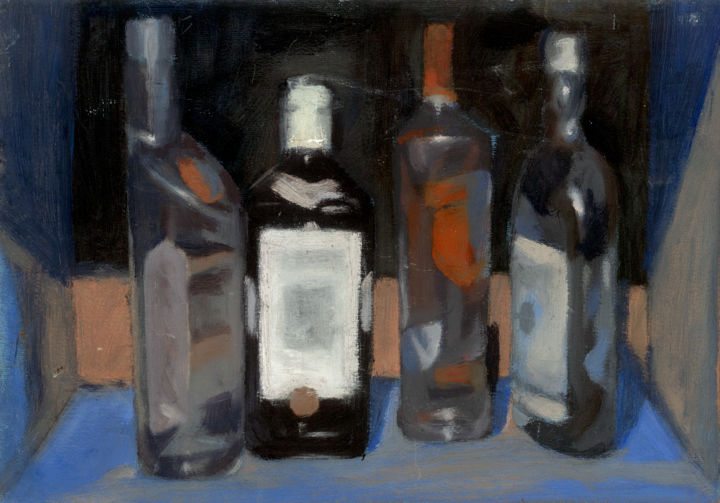 Painting titled "let's get drunk" by Vafa, Original Artwork, Oil