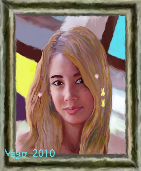 Картина под названием "miri's portrait" - Van Vago, Подлинное произведение искусства, Масло