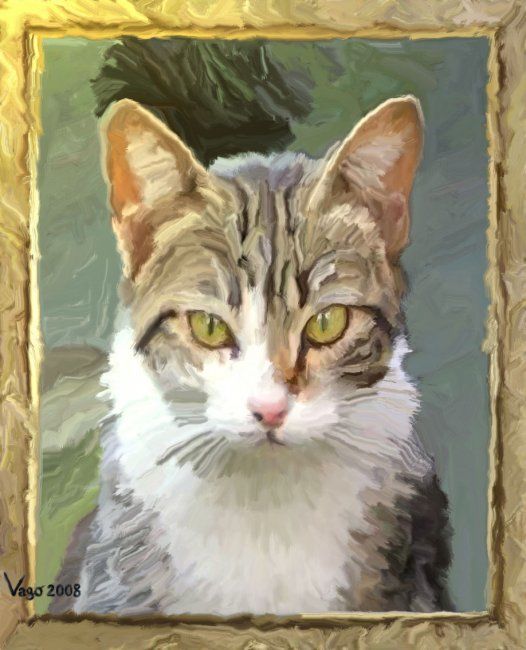 Картина под названием "Portrait of a dog w…" - Van Vago, Подлинное произведение искусства,