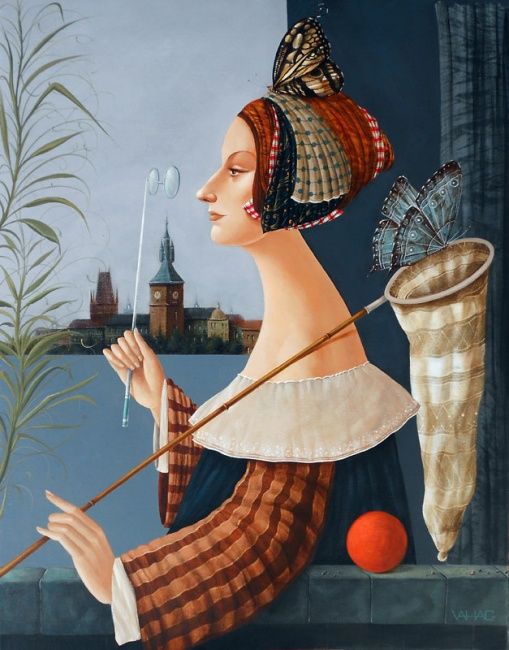 Pittura intitolato "Her Secret" da Vahagn H, Opera d'arte originale, Acrilico