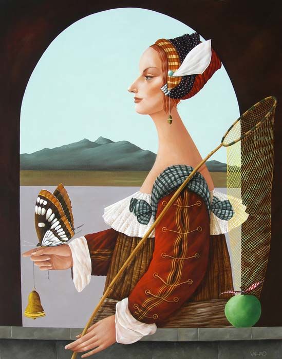 Pintura intitulada "Miss Butterfly" por Vahagn H, Obras de arte originais, Acrílico