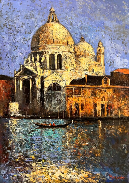 Painting titled "Afternoon in Venice" by Vahan Shahbazyan, Original Artwork, Oil