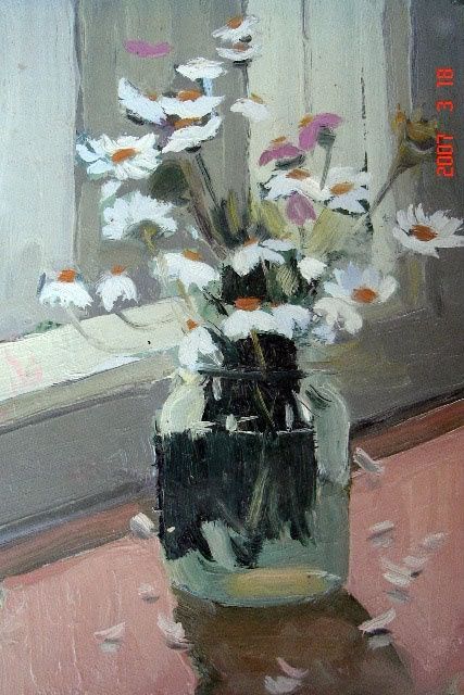 Painting titled "Flowers" by Vahe Yeremyan, Original Artwork
