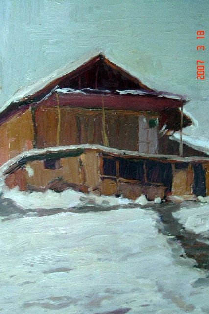 Painting titled "village" by Vahe Yeremyan, Original Artwork