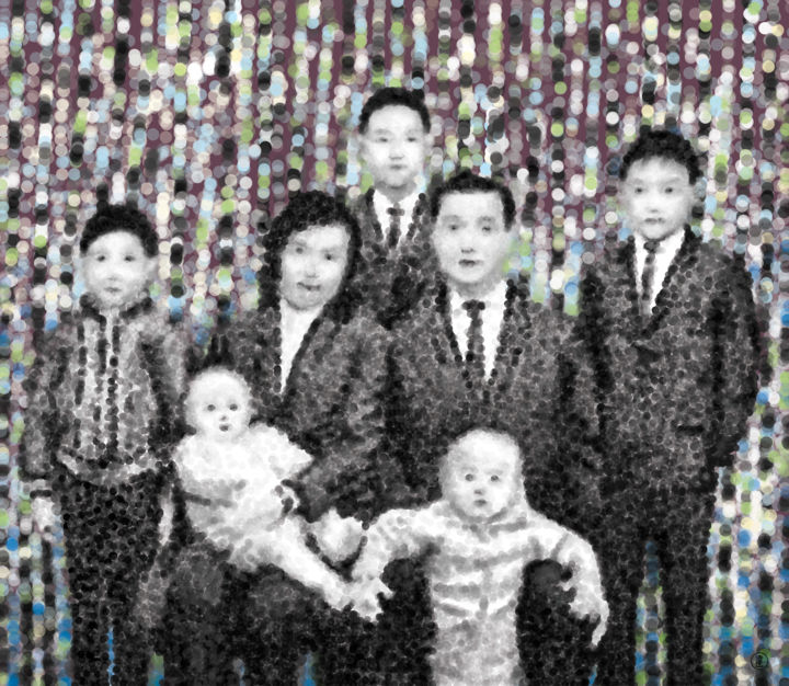 Digitale Kunst mit dem Titel "Family" von Vai Chi Leong, Original-Kunstwerk, Digitale Malerei