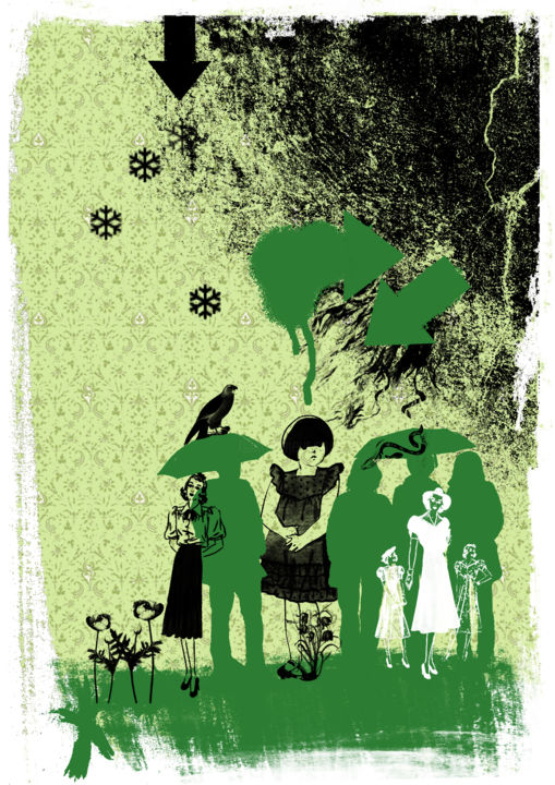 Druckgrafik mit dem Titel "Fairy-tale after Sl…" von Vaiva Kovieraite-Trumpe, Original-Kunstwerk, Siebdruck
