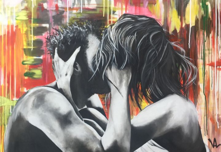Peinture intitulée "L'amour, toujours" par Val Escoubet, Œuvre d'art originale, Acrylique