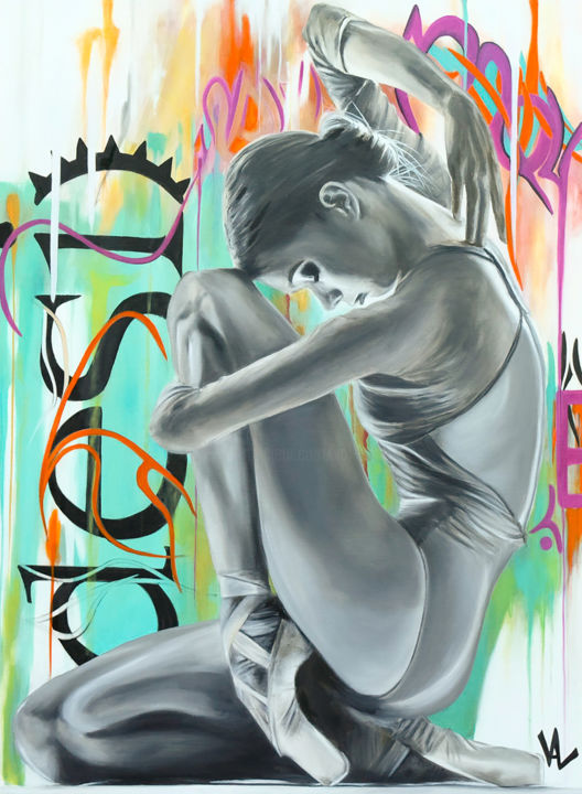 "The dancer's rest" başlıklı Tablo Val Escoubet tarafından, Orijinal sanat, Petrol