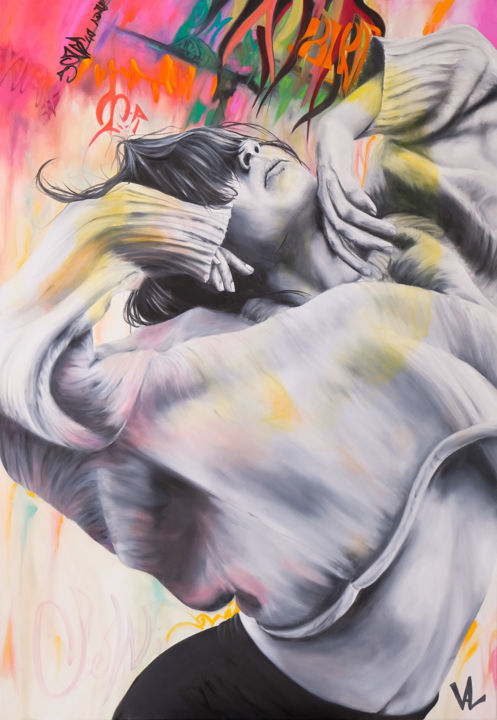 Peinture intitulée "La caresse du vent" par Val Escoubet, Œuvre d'art originale, Huile