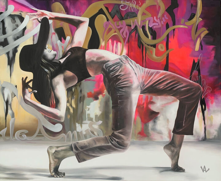 Pintura titulada "Quand t'apprends un…" por Val Escoubet, Obra de arte original, Oleo