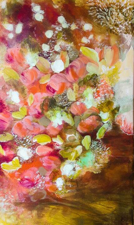 Peinture intitulée "Fleurs lumieres" par Valerie Nunes, Œuvre d'art originale