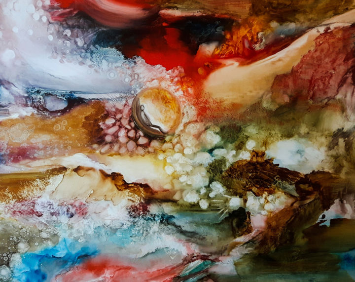 Peinture intitulée "Contemplation 15" par Valerie Nunes, Œuvre d'art originale, Huile