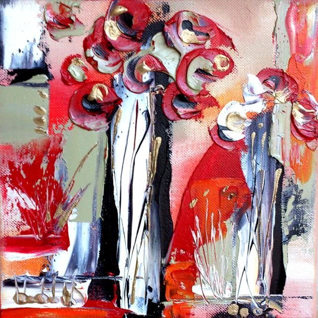 Картина под названием "Arbres en fleurs" - Valerie Nunes, Подлинное произведение искусства, Масло