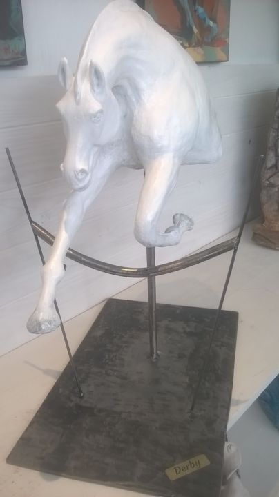 Sculpture titled ""DERBY" - Sculpture…" by Valerie Perron, Original Artwork, Ceramics