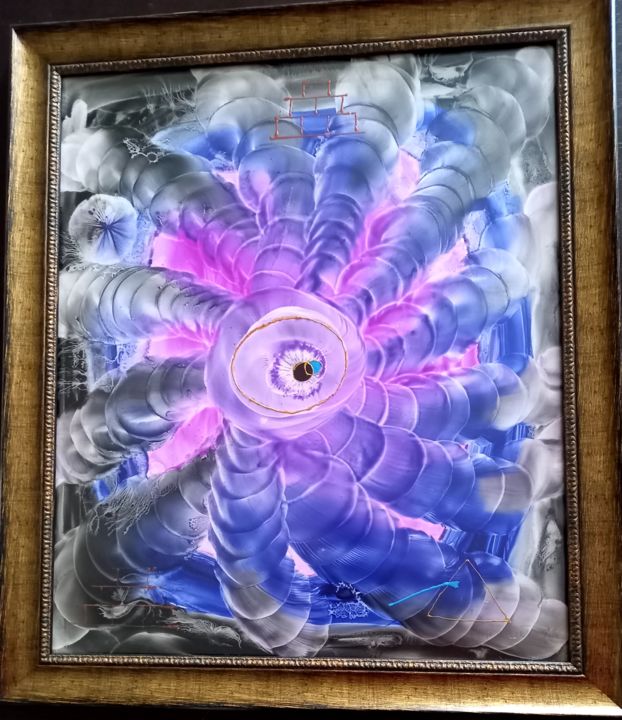 Painting titled "Remio pink fl.." by Valdas Nariunas, Original Art, Gouache