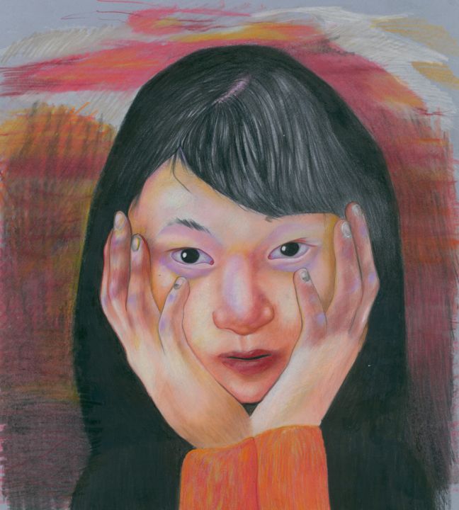 Рисунок под названием "The Scream" - Vladimir Matveev, Подлинное произведение искусства, Цветные карандаши