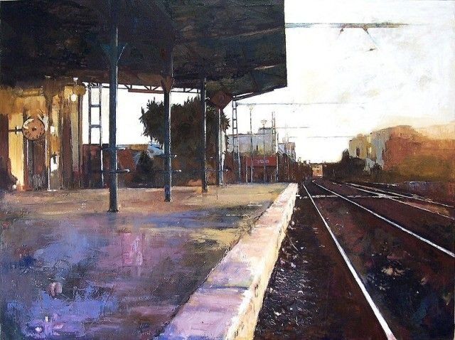 Pintura titulada "Estación de Cártama" por Jose Antonio Gomez Valderrama, Obra de arte original