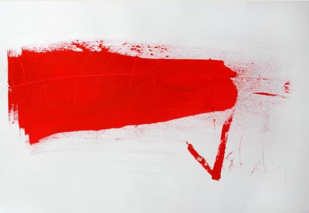 Painting titled "the red" by Veliu, Original Artwork
