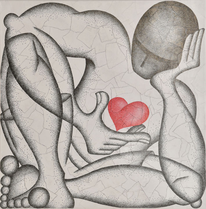 Painting titled "Démo d'Amour" by Val D'Off, Original Artwork