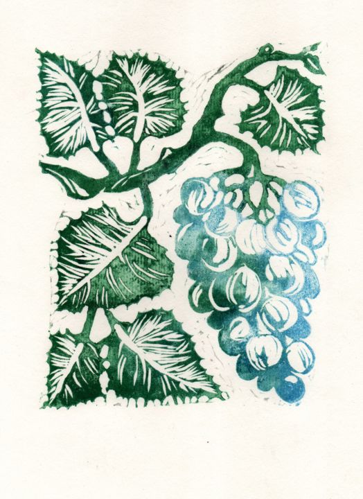 Printmaking titled "grapes.jpeg" by Valentina Arepyeva, Original Artwork