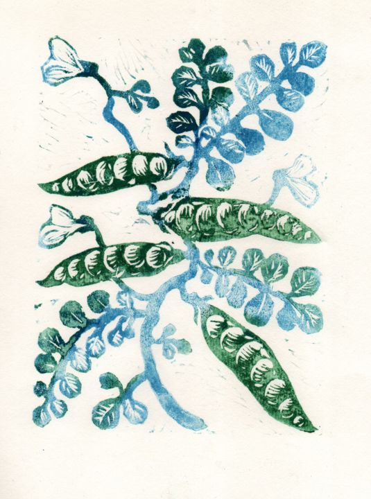 Printmaking titled "peas.jpeg" by Valentina Arepyeva, Original Artwork