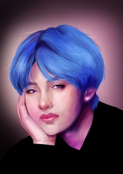 Dessin intitulée "BTS -Taehyung" par Van, Œuvre d'art originale